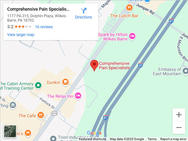 Get Directions to Comprehensive Pain Specialists in Wilkes-Barre, PA