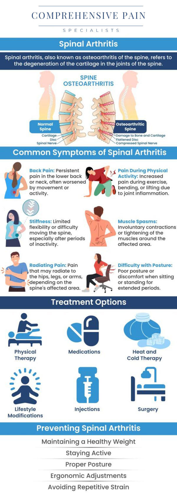 At Comprehensive Pain Specialists, located in Wilkes-Barre, PA, our team is dedicated to providing expert care for spinal arthritis. We offer personalized treatment plans to manage pain and enhance your mobility. By combining advanced therapies and cutting-edge techniques, we help patients achieve relief from the discomfort caused by spinal arthritis. Our specialists work with you to address your unique needs and provide solutions that fit your lifestyle. For more information, contact us or book an appointment online. We are located at 1177 PA-315, Dolphin Plaza, Wilkes-Barre, PA 18702. At Comprehensive Pain Specialists, located in Wilkes-Barre, PA, our team is dedicated to providing expert care for spinal arthritis. We offer personalized treatment plans to manage pain and enhance your mobility. By combining advanced therapies and cutting-edge techniques, we help patients achieve relief from the discomfort caused by spinal arthritis. Our specialists work with you to address your unique needs and provide solutions that fit your lifestyle. For more information, contact us or book an appointment online. We are located at 1177 PA-315, Dolphin Plaza, Wilkes-Barre, PA 18702.