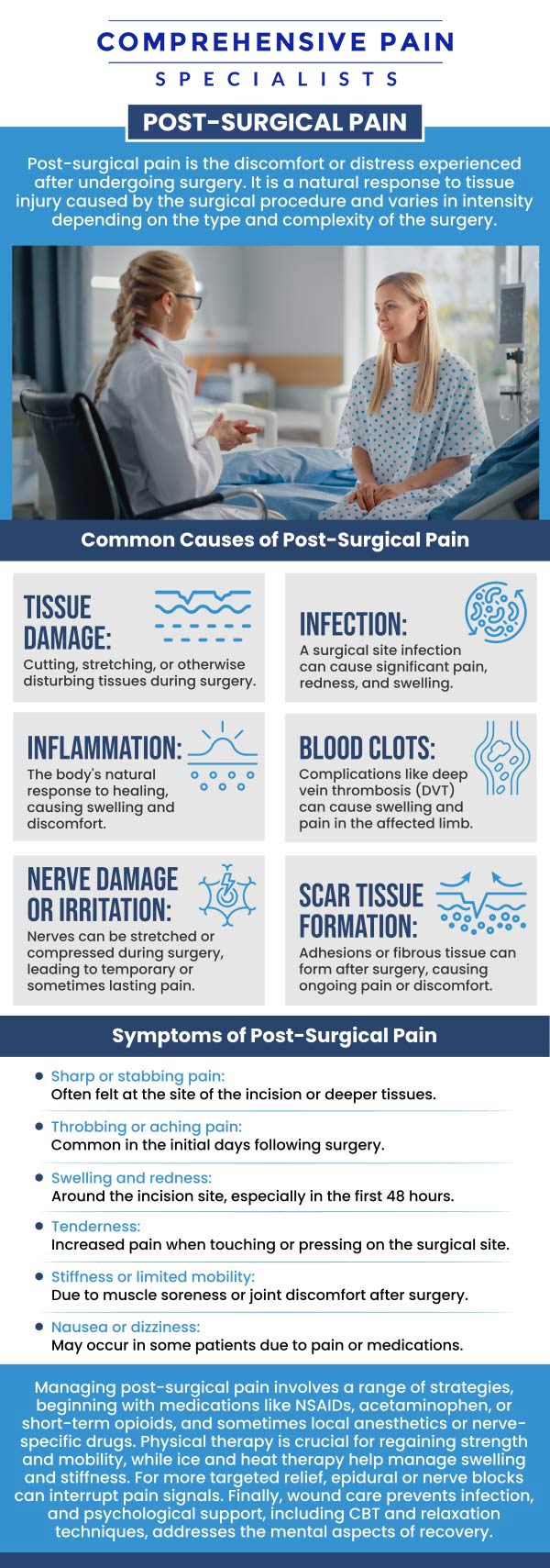 Common questions asked by patients: How long can post-surgical pain last? How do you manage postoperative pain? What causes post-surgery pain? When is the most painful day after surgery? For more information, contact us or book an appointment online. We are located at 1177 PA-315, Dolphin Plaza, Wilkes-Barre, PA 18702. We serve patients from Wilkes-Barre PA, Glen Lyon PA, Dallas PA, Pittston PA, Mountain Top PA, Plymouth PA, and surrounding areas. Common questions asked by patients: How long can post-surgical pain last? How do you manage postoperative pain? What causes post-surgery pain? When is the most painful day after surgery? For more information, contact us or book an appointment online. We are located at 1177 PA-315, Dolphin Plaza, Wilkes-Barre, PA 18702. We serve patients from Wilkes-Barre PA, Glen Lyon PA, Dallas PA, Pittston PA, Mountain Top PA, Plymouth PA, and surrounding areas.