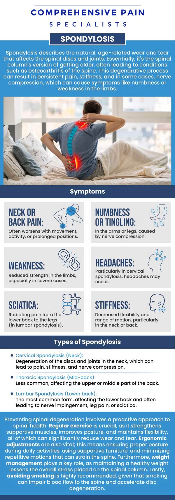 Common questions asked by patients: What is the cause of spondylosis? Can you fully recover from spondylosis? Does spondylosis pain go away? What is the best treatment for spondylosis? For more information, contact us or book an appointment online. We are located at 1177 PA-315, Dolphin Plaza, Wilkes-Barre, PA 18702. We serve patients from Wilkes-Barre PA, Glen Lyon PA, Dallas PA, Pittston PA, Mountain Top PA, Plymouth PA, and surrounding areas. Common questions asked by patients: What is the cause of spondylosis? Can you fully recover from spondylosis? Does spondylosis pain go away? What is the best treatment for spondylosis? For more information, contact us or book an appointment online. We are located at 1177 PA-315, Dolphin Plaza, Wilkes-Barre, PA 18702. We serve patients from Wilkes-Barre PA, Glen Lyon PA, Dallas PA, Pittston PA, Mountain Top PA, Plymouth PA, and surrounding areas.